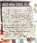 Stencil - Post  Card From France -15 x15 cm