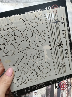Stencil - Frosty Crackles -15 x15 cm