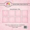Papir blok - Lines and Squares - Pink - 15 x 15 cm