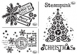 Stencil - Steampunk Christmas - A4