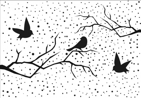 Embossing Folder - Snowy Scene with birds