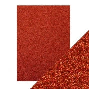 Craft Perfect Glitter Card - rød karton m. glimmer 250g - Ruby Ritz - 9944E