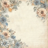 REPRINT - Scrapbooking Sheet - 30 x 30  cm - Flower Corner - Cozy Season - 240 g