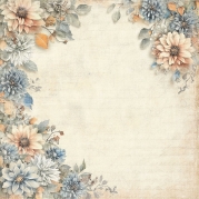 REPRINT - Scrapbooking Sheet - 30 x 30  cm - Flower Corner - Cozy Season - 240 g