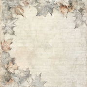 REPRINT - Scrapbooking Sheet - 30 x 30  cm -  Leaf Corner - Cozy Season - 240 g