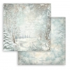 Stamperia White Christmas Showy Woods Paper Sheet &ndash; 30x30 cm