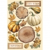 Stamperia-Colored Wooden shape A5 - Golden Harmony pumpkins