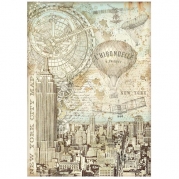 Stamperia - ricepaperA4-Sir Vagabond Aviator New York City Map