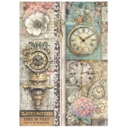 Stamperia Rice Paper A4 &ndash; Gardens Of Time Clocks
