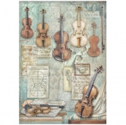 Stamperia Rice Paper A4 &ndash; Symphony Violins