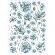 Stamperia - Decoupage papir A4 - Blue Flowers