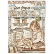 Stamperia White Christmas Mini Rice Paper A6 &ndash; 8 ark
