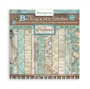 Stamperia Paper Pad 10 ark Backgrounds 30x30 cm &ndash; Symphony