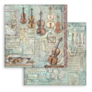 Stamperia Symphony Violin Design Sheet &ndash; 30x30 cm