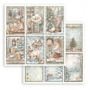 Stamperia White Christmas 6 Cards Paper Sheet &ndash; 30x30 cm