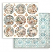 Stamperia White Christmas Rounds Paper Sheet &ndash; 30x30 cm