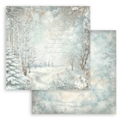 Stamperia White Christmas Showy Woods Paper Sheet &ndash; 30x30 cm