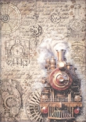 Stamperia - Decoupage papir A4 - Sir Vagabond in Fantasy World  Train