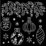 Stamperia-Thick stencil cm 18X18 - The Nutcracker christmas balls