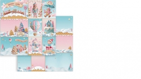Stamperia Scrapbooking Sheet - Candy Christmas Cards