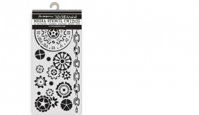 Stamperia - Stencil 12 x 25cm - Voyages Fantastiques - Mechanisms