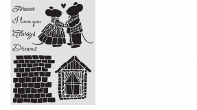 Stamperia - Stencil 20x25cm - Family House and Mice