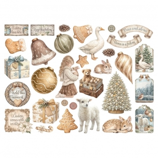 Stamperia White Christmas Die Cuts &ndash; Udstansede Motiver