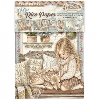 Stamperia White Christmas Mini Rice Paper A6 &ndash; 8 ark