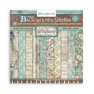 Stamperia Paper Pad 10 ark Backgrounds 30x30 cm &ndash; Symphony