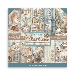 Stamperia White Christmas Paper Pad 30x30 cm &ndash; 10 ark