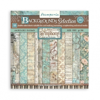 Stamperia Paper Pad 10 ark Backgrounds 20x20 cm &ndash; Symphony
