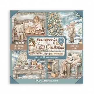 Stamperia White Christmas Paper Pad 20x20 cm &ndash; 22 ark