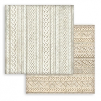 Stamperia White Christmas Knitted Patterns Paper Sheet &ndash; 30x30 cm