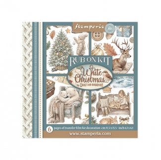 Stamperia White Christmas Rub-On Kit 15,5x15,5 cm &ndash; 6 ark