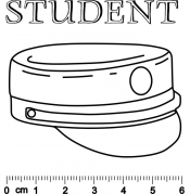 Studenterhue og tekststempel med STUDENT