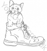Stempel - Kat i en sko