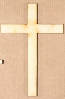 Kors i træ, stor - 6 x 9 cm