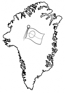 Gr&oslash;nland - stempel med omrids