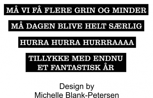 Tekst stempler til fejring af dagen