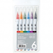 Zig Clean Color Pensel Pen Sæt m. 6 stk.