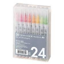 Zig Clean Color Pensel Pen sæt m. 24 stk.