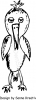 Skæg fugl - stempel