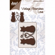 Joy Crafts die - Vintage Flourishes - Love - two cats