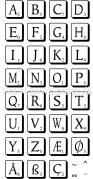 Scrabble lignende alfabet