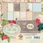 Tea time - papir blok 6″x 6″ (15,24 cm x 15,24 cm)