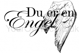 Du er en engel - Dansk tekst stempel