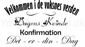 Konfirmation pige - Dansk tekst stempel