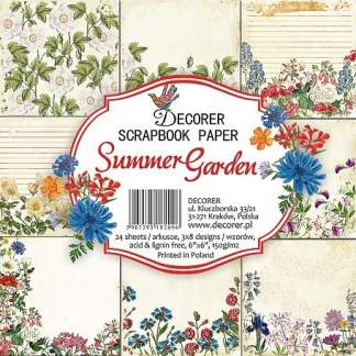 Decorer papir - Summer Garden -15 x 15 cm